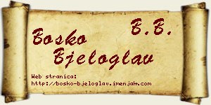 Boško Bjeloglav vizit kartica